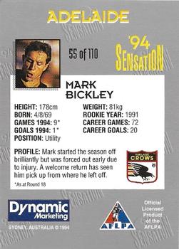 1994 AFL Sensation #55 Mark Bickley Back